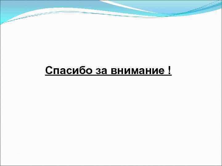 Спасибо за внимание ! 