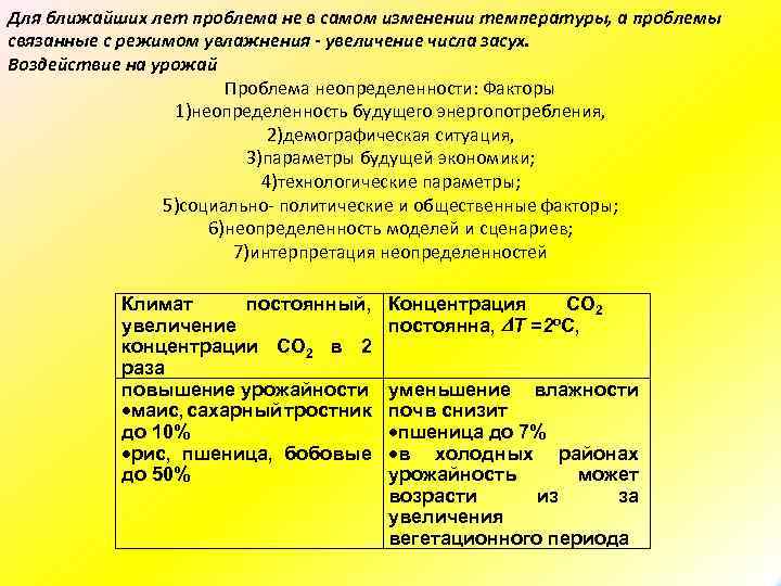 Для ближайших лет проблема не в самом изменении температуры, а проблемы связанные с режимом