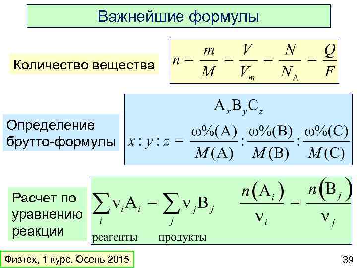 Брутто формула. Формулы для расчета количества вещества. Как определить брутто формулу. Формулы по химии количество вещества.