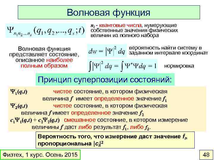 Физический смысл функции