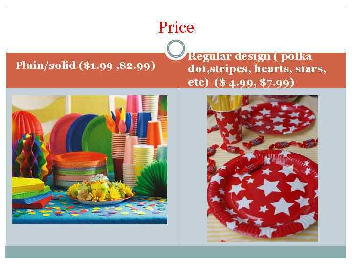 Price Plain/solid ($1. 99 , $2. 99) Regular design ( polka dot, stripes, hearts,