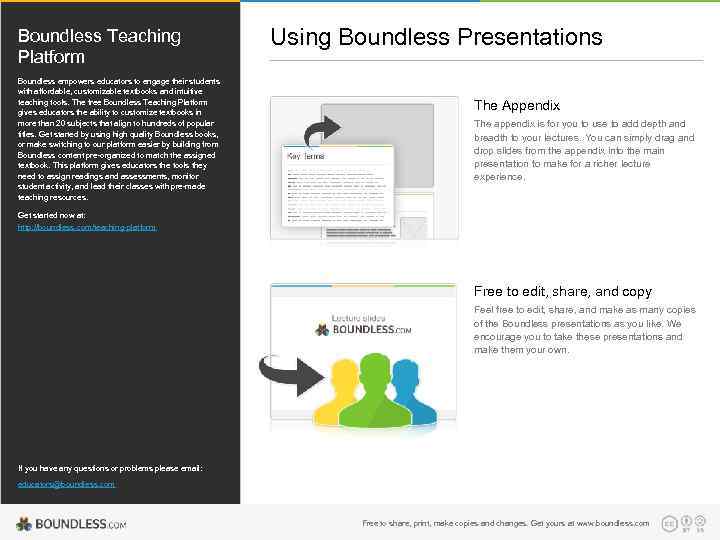 Boundless Teaching Platform Boundless empowers educators to engage their students with affordable, customizable textbooks