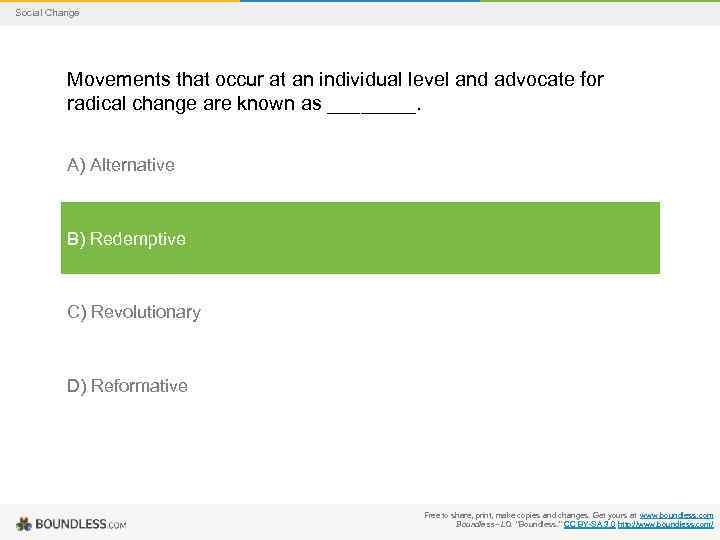 Social Change Movements that occur at an individual level and advocate for radical change