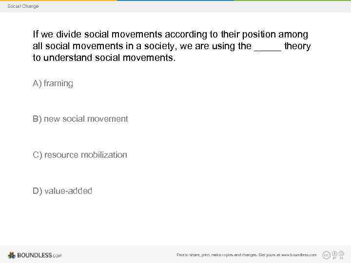 Social Change If we divide social movements according to their position among all social