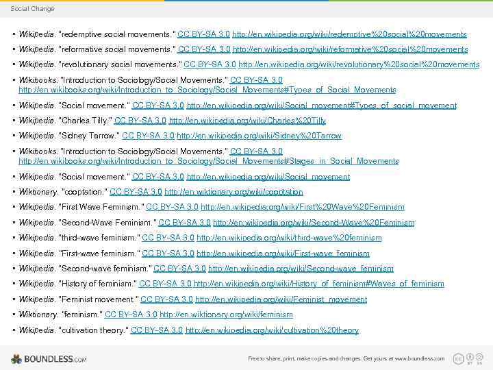 Social Change • Wikipedia. "redemptive social movements. " CC BY-SA 3. 0 http: //en.