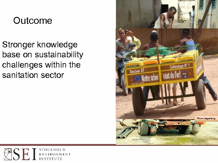 Outcome Stronger knowledge base on sustainability challenges within the sanitation sector Photo dagerskog 