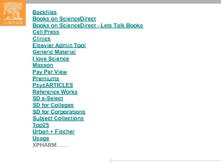 Backfiles Books on Science. Direct - Lets Talk Books Cell Press Clinics Elsevier Admin