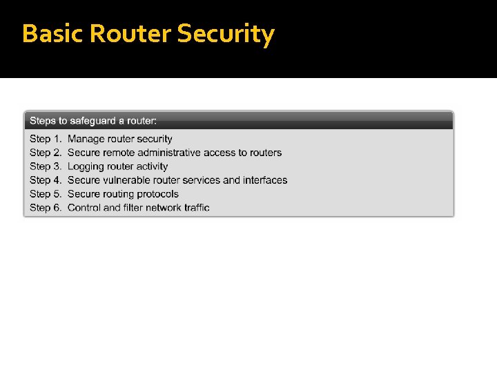 Basic Router Security 