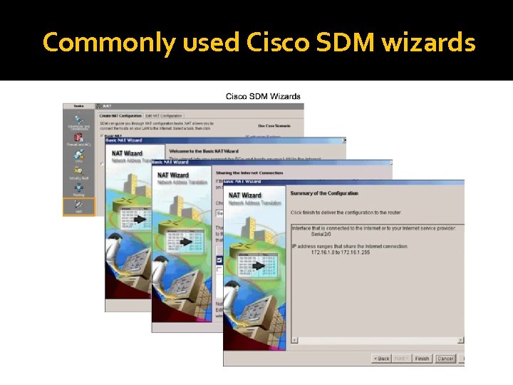 Commonly used Cisco SDM wizards 