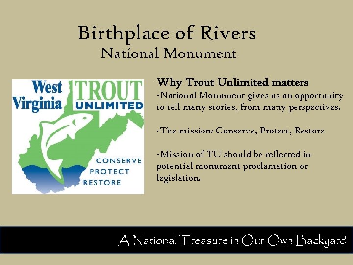 Birthplace of Rivers National Monument Why Trout Unlimited matters -National Monument gives us an