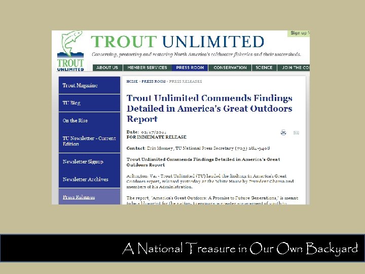 A National Treasure in Our Own Backyard 