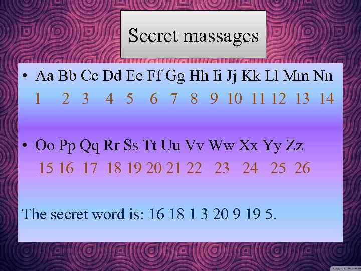 Secret massages • Aa Bb Cc Dd Ee Ff Gg Hh Ii Jj Kk