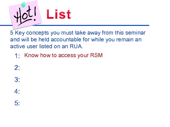 5 Key concepts you must take away from this seminar and will be held