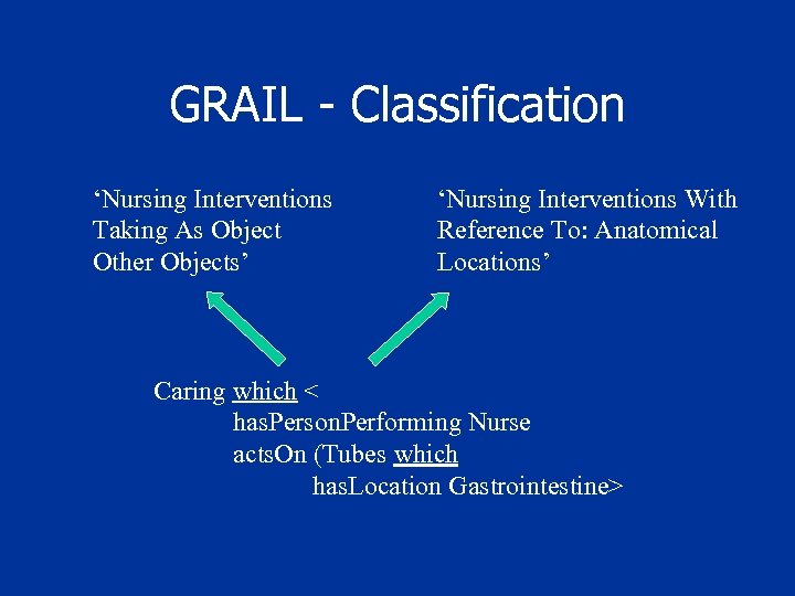 GRAIL - Classification ‘Nursing Interventions Taking As Object Other Objects’ ‘Nursing Interventions With Reference