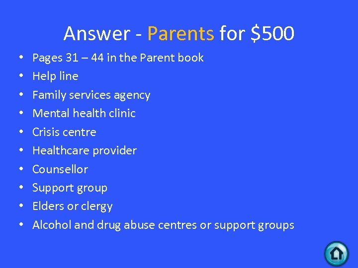 Answer - Parents for $500 • • • Pages 31 – 44 in the