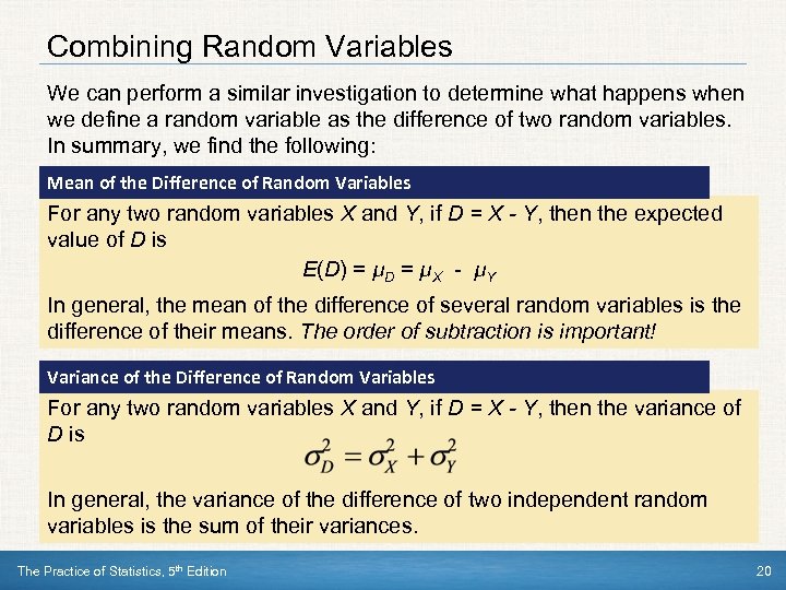 CHAPTER 6 Random Variables 6 2 Transforming And