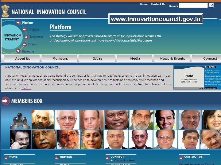 www. innovationcouncil. gov. in Adviser to the Prime Minister on Public Information Infrastructure and