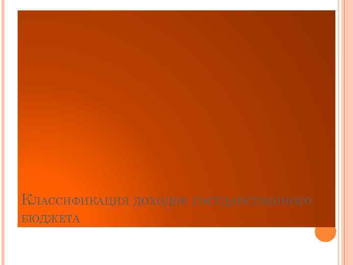 КЛАССИФИКАЦИЯ ДОХОДОВ ГОСУДАРСТВЕННОГО БЮДЖЕТА 