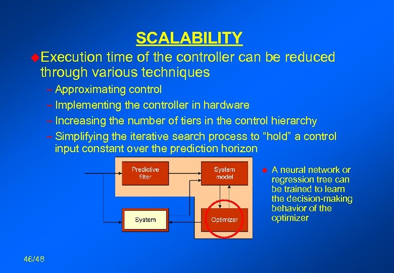 SCALABILITY u. Execution time of the controller can be reduced through various techniques –