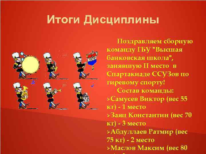 Итоги Дисциплины Поздравляем сборную команду ГБУ "Высшая банковская школа", занявшую II место в Спартакиаде