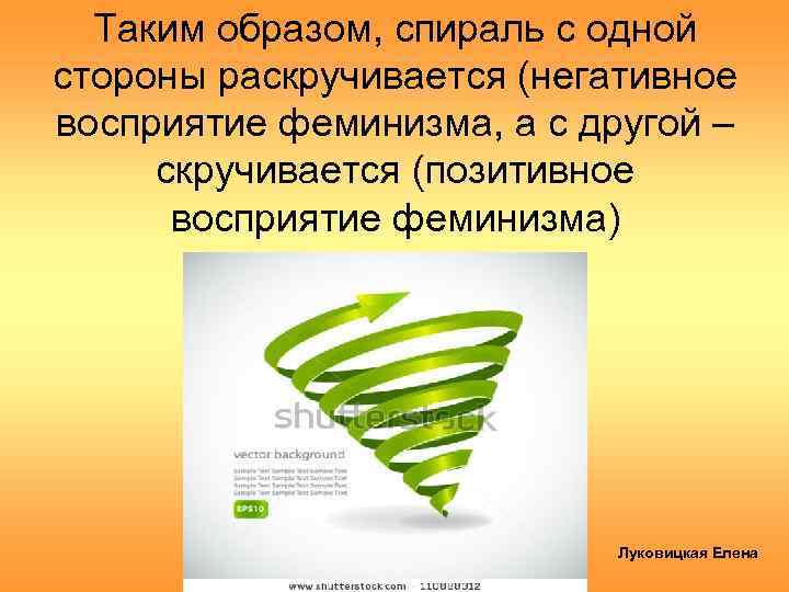 Таким образом, спираль с одной стороны раскручивается (негативное восприятие феминизма, а с другой –