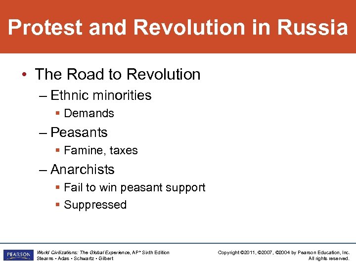 Protest and Revolution in Russia • The Road to Revolution – Ethnic minorities §
