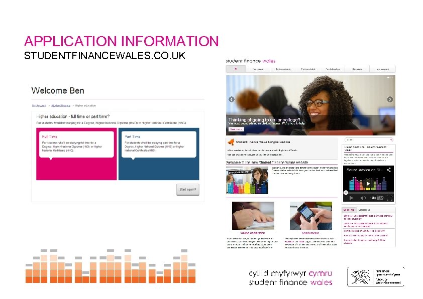 APPLICATION INFORMATION STUDENTFINANCEWALES. CO. UK 