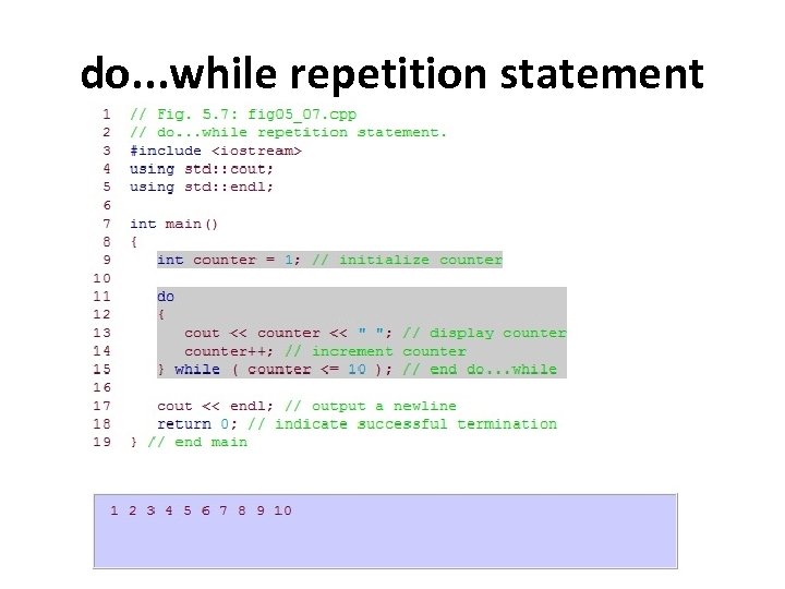 do. . . while repetition statement 