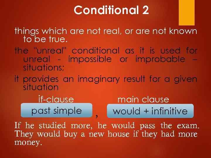 2nd conditional. 2 Conditional. Предложения с conditionals Type 2. Second conditional примеры. Second conditional правило.