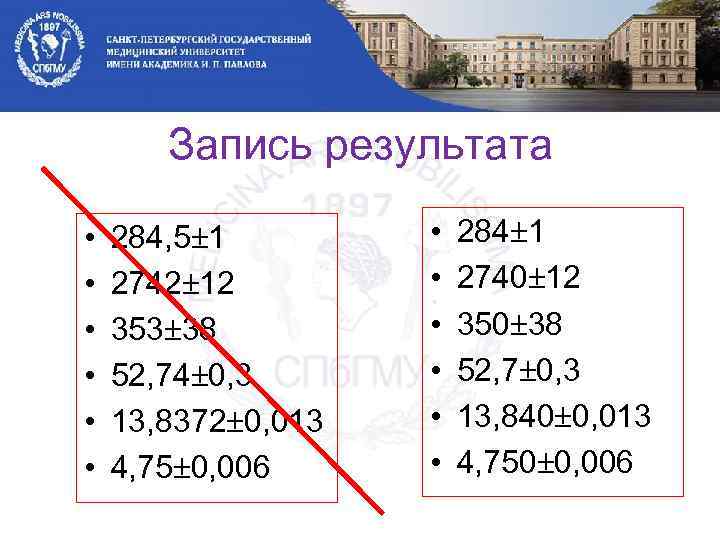 Запись результата • • • 284, 5 1 2742 12 353 38 52, 74