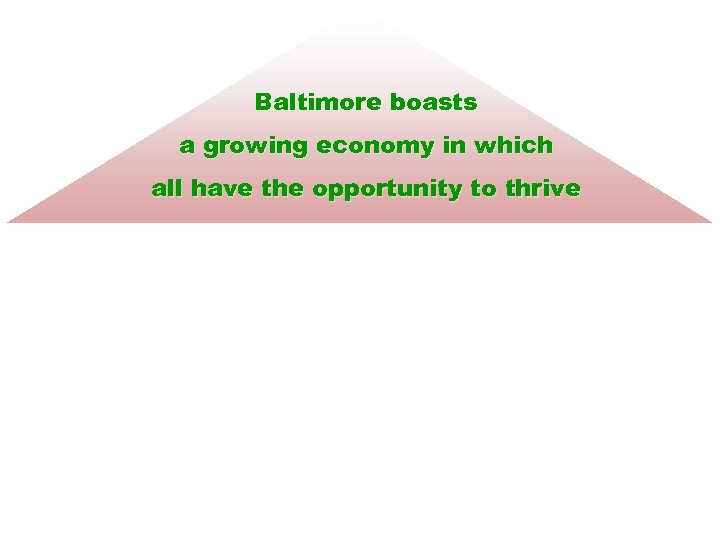 Baltimore boasts a growing economy in which all have the opportunity to thrive Diversity