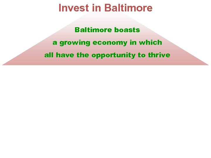 Invest in Baltimore boasts a growing economy in which all have the opportunity to