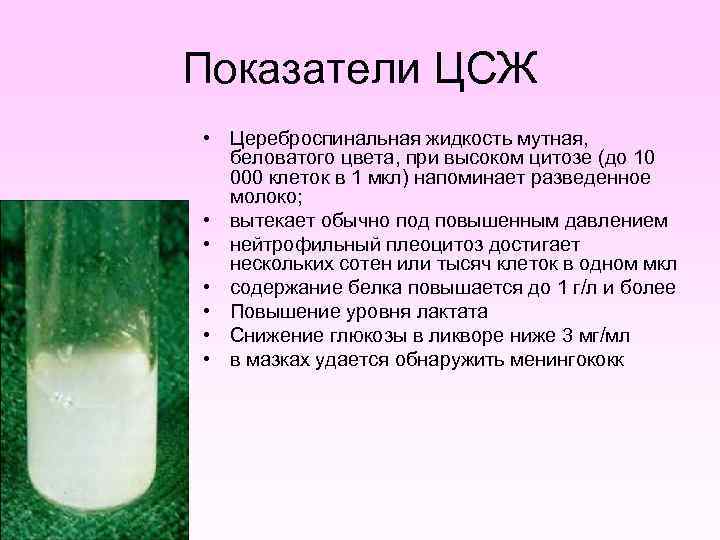 После приема пищи белая непрозрачная жидкость. Показатели ЦСЖ. Мутная жидкость. Цвет цереброспинальной жидкость. Непрозрачное и жидкое.