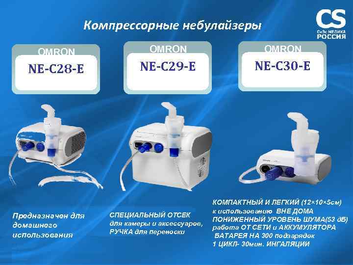 Компрессорные небулайзеры OMRON NE-C 28 -E NE-C 29 -E NE-C 30 -E Предназначен для
