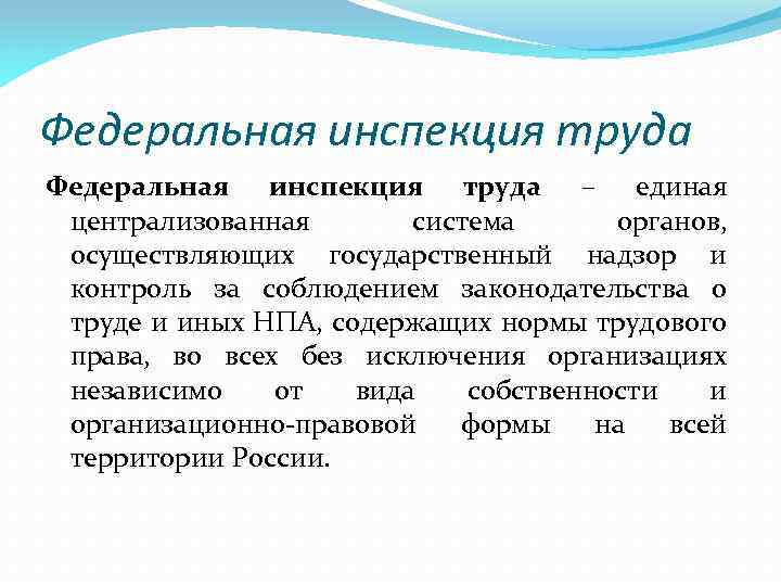 Кто осуществляет руководство деятельностью федеральной инспекции труда