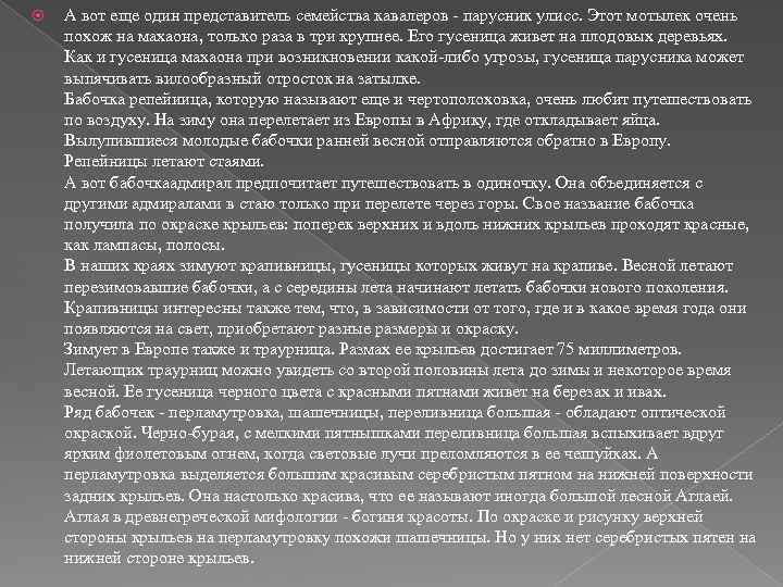  А вот еще один представитель семейства кавалеров парусник улисс. Этот мотылек очень похож
