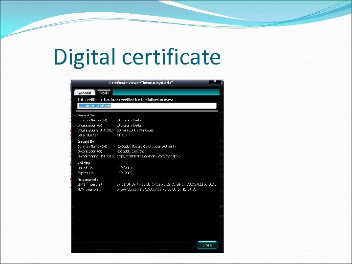 Digital certificate 