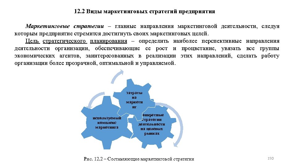 12. 2 Виды маркетинговых стратегий предприятия Маркетинговые стратегии ‒ главные направления маркетинговой деятельности, следуя