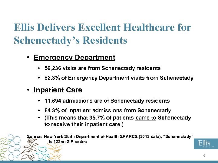 Ellis Delivers Excellent Healthcare for Schenectady’s Residents • Emergency Department • 58, 236 visits