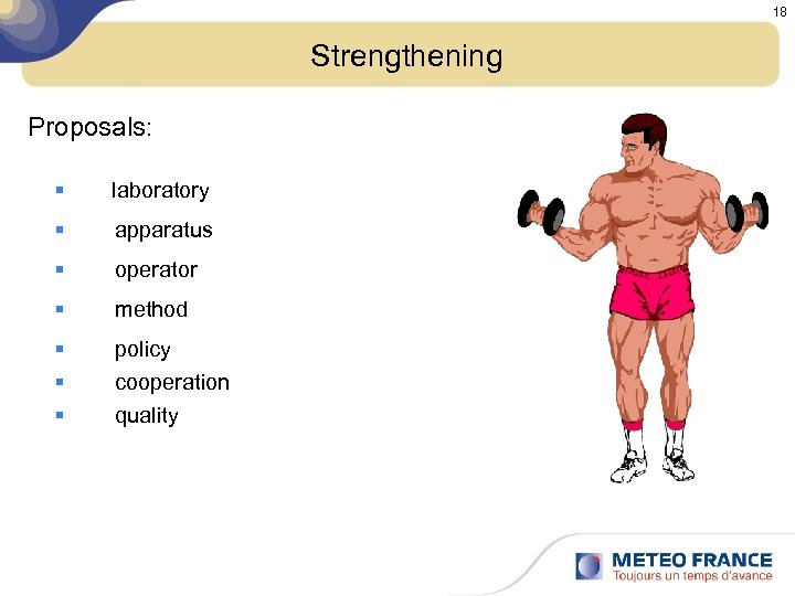 18 Strengthening Proposals: § laboratory § apparatus § operator § method § policy §