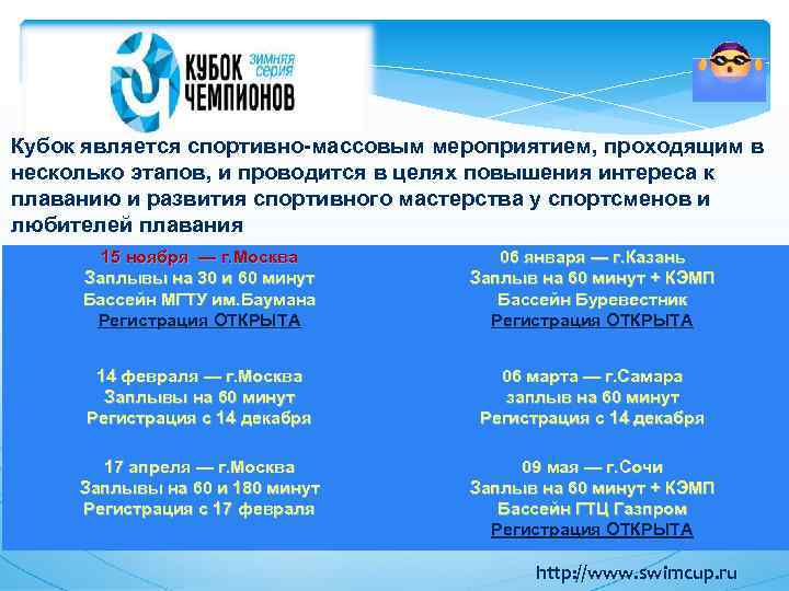 Кубок является спортивно-массовым мероприятием, проходящим в несколько этапов, и проводится в целях повышения интереса