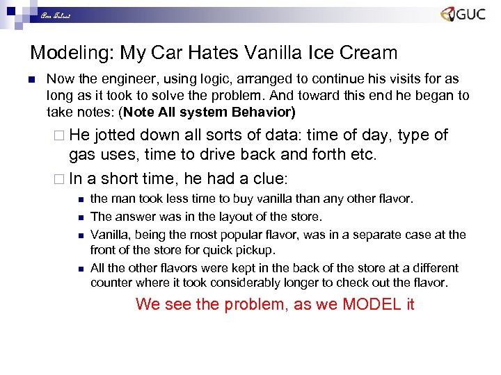 Amr Talaat Modeling: My Car Hates Vanilla Ice Cream n Now the engineer, using