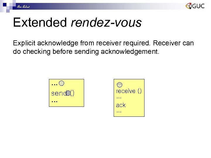 Amr Talaat Extended rendez-vous Explicit acknowledge from receiver required. Receiver can do checking before