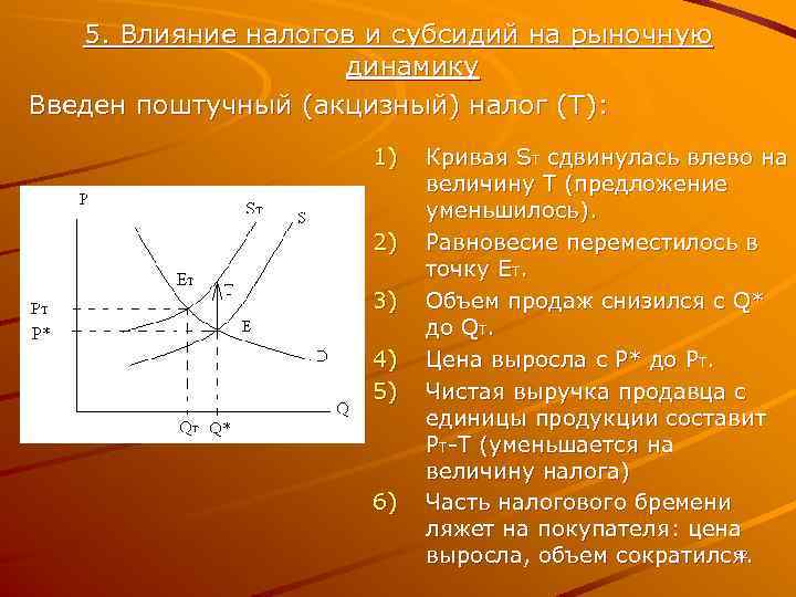 Налогообложение дотации. Влияние субсидий на рыночное равновесие. Влияние налогов и дотаций на рыночное равновесие.