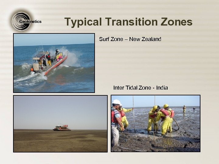 Typical Transition Zones Surf Zone – New Zealand Inter Tidal Zone - India 