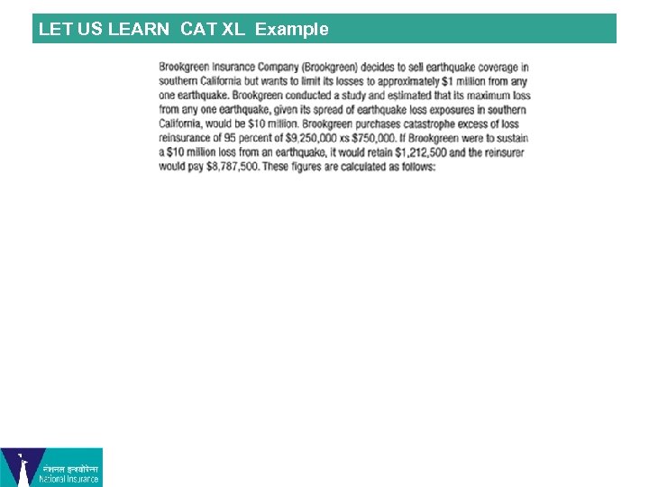 LET US LEARN CAT XL Example 