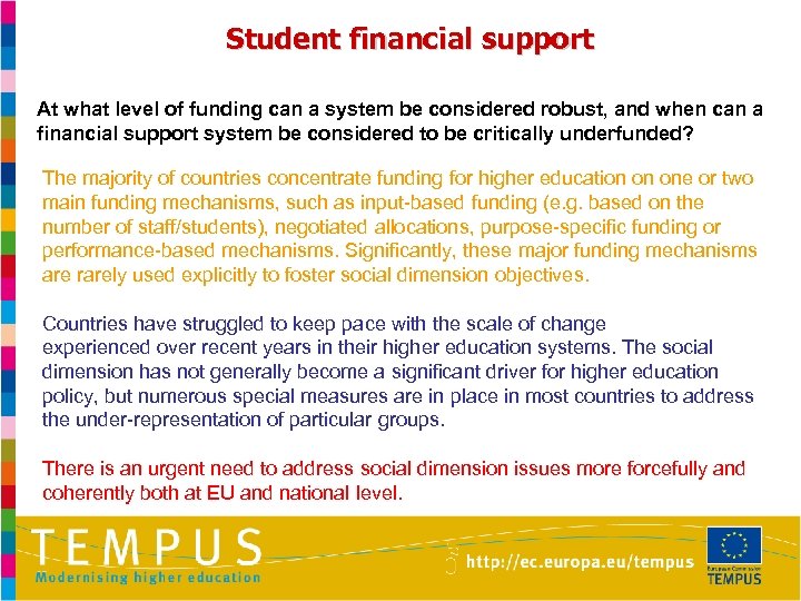 Student financial support At what level of funding can a system be considered robust,