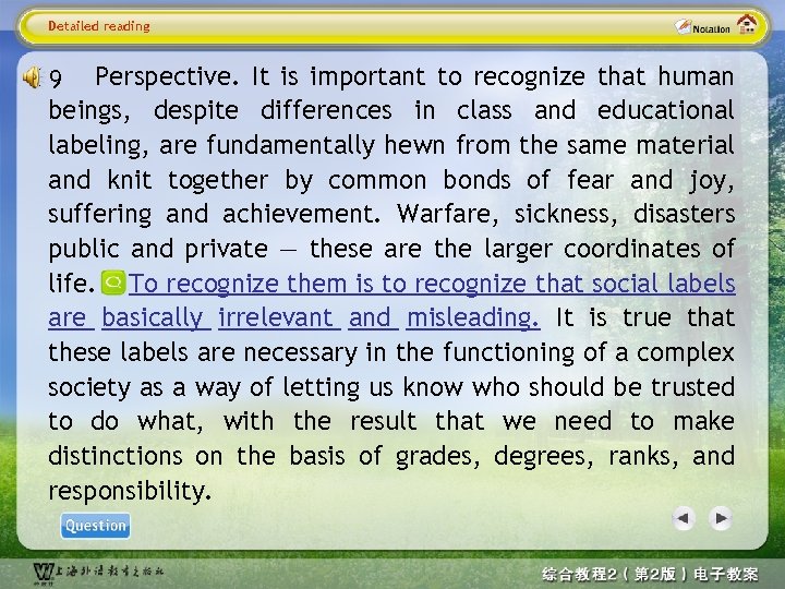 Detailed reading 9 Perspective. It is important to recognize that human beings, despite differences