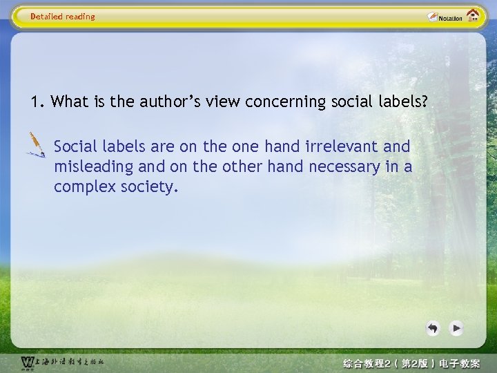 Detailed reading 1. What is the author’s view concerning social labels? Social labels are