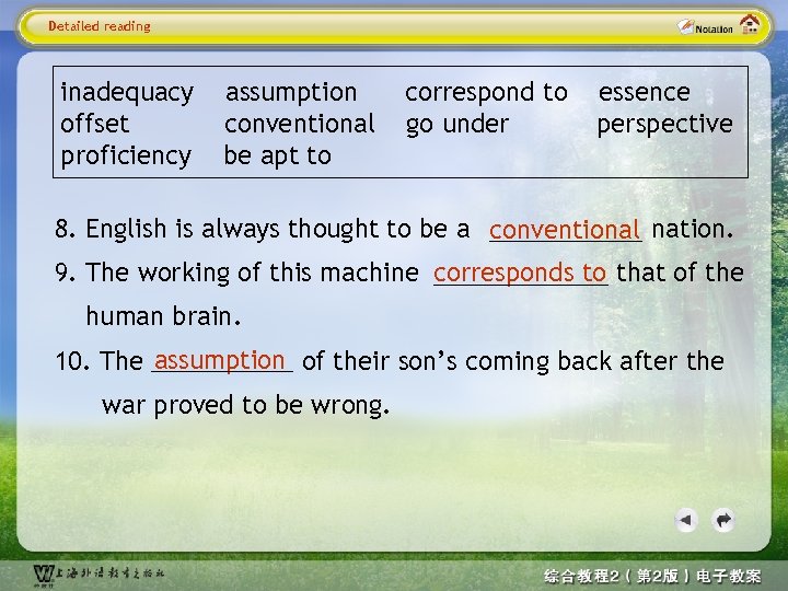 Detailed reading inadequacy offset proficiency assumption conventional be apt to correspond to go under